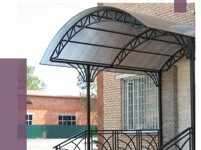 Металлические навесы и козырьки в Барнауле от 12645 руб.