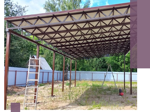 Односкатные навесы под ключ в Барнауле — изготовление и монтаж