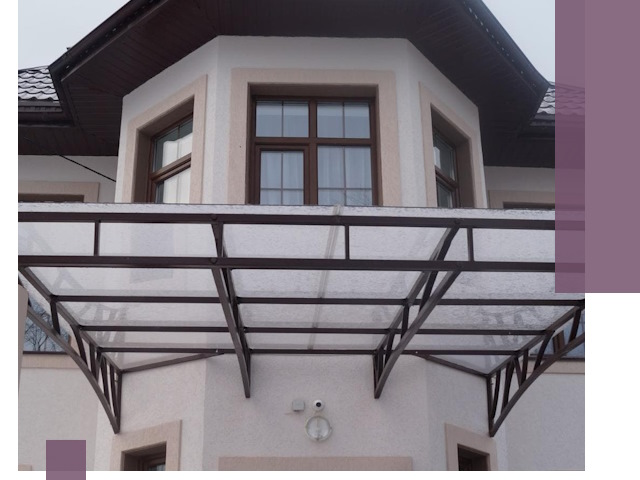 Козырьки из поликарбоната под ключ в Барнауле