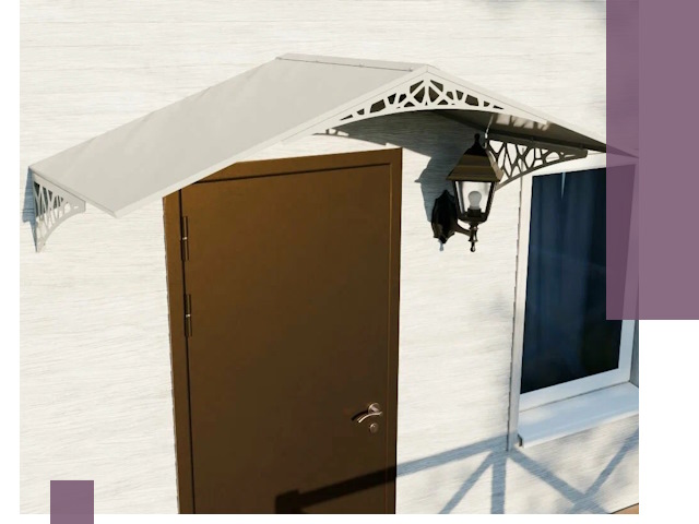 Металлические козырьки на входы и террасы в Барнауле