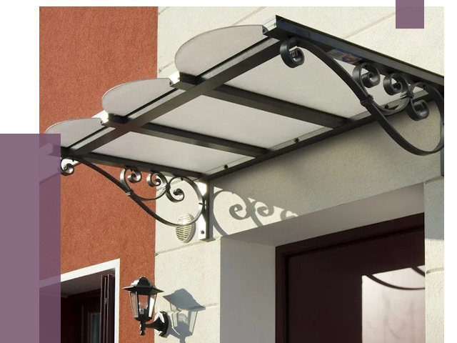 Односкатные козырьки в Барнауле от 8295 руб.  | ПРОЛЁТ-Брн