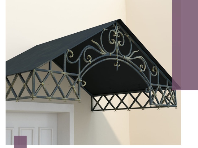 Двускатные металлические козырьки под ключ в Барнауле