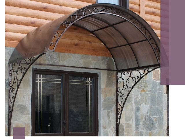 Арочные козырьки под ключ в Барнауле: изготовление и монтаж